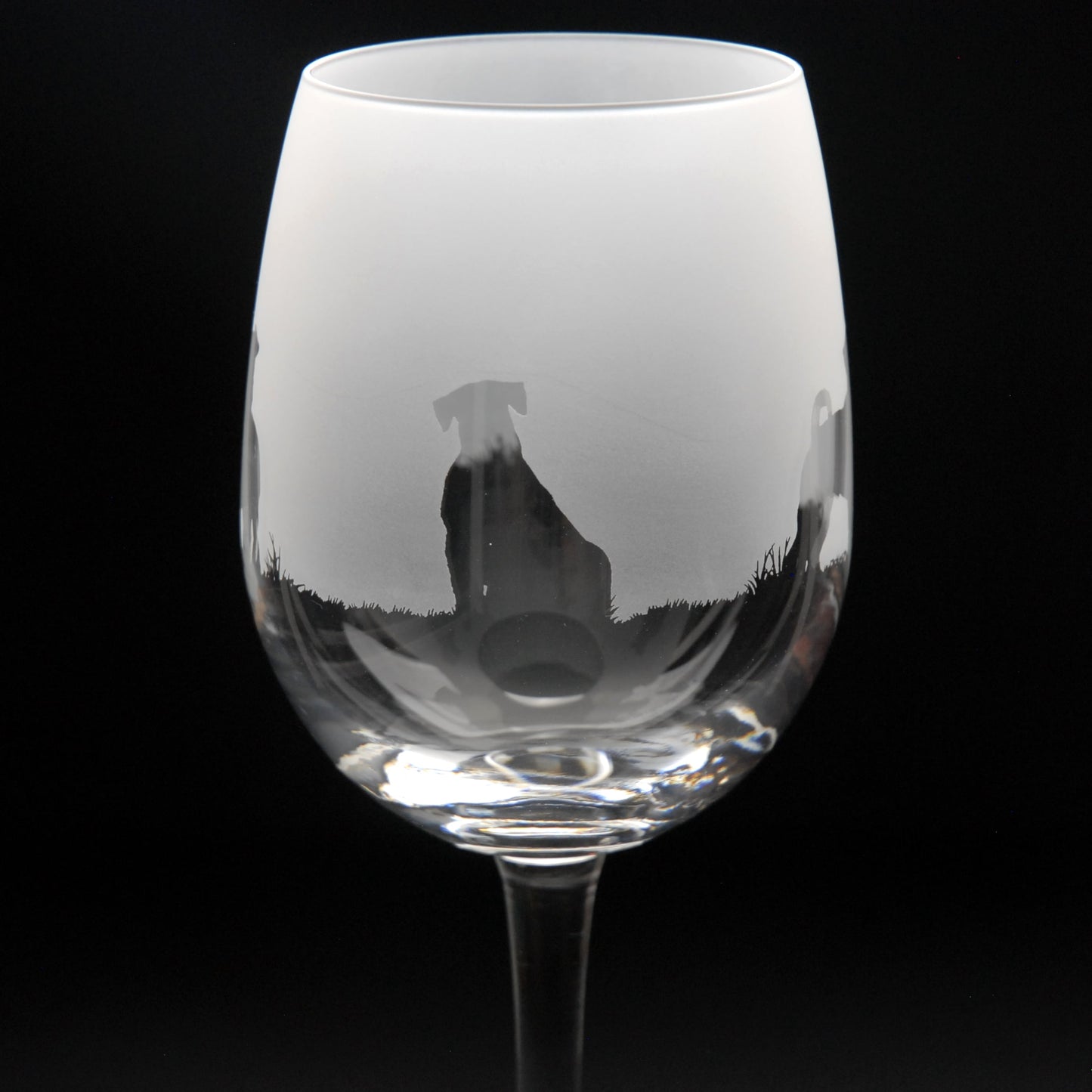 Schnauzer Dog Crystal Wine Glass - Hand Etched/Engraved Gift