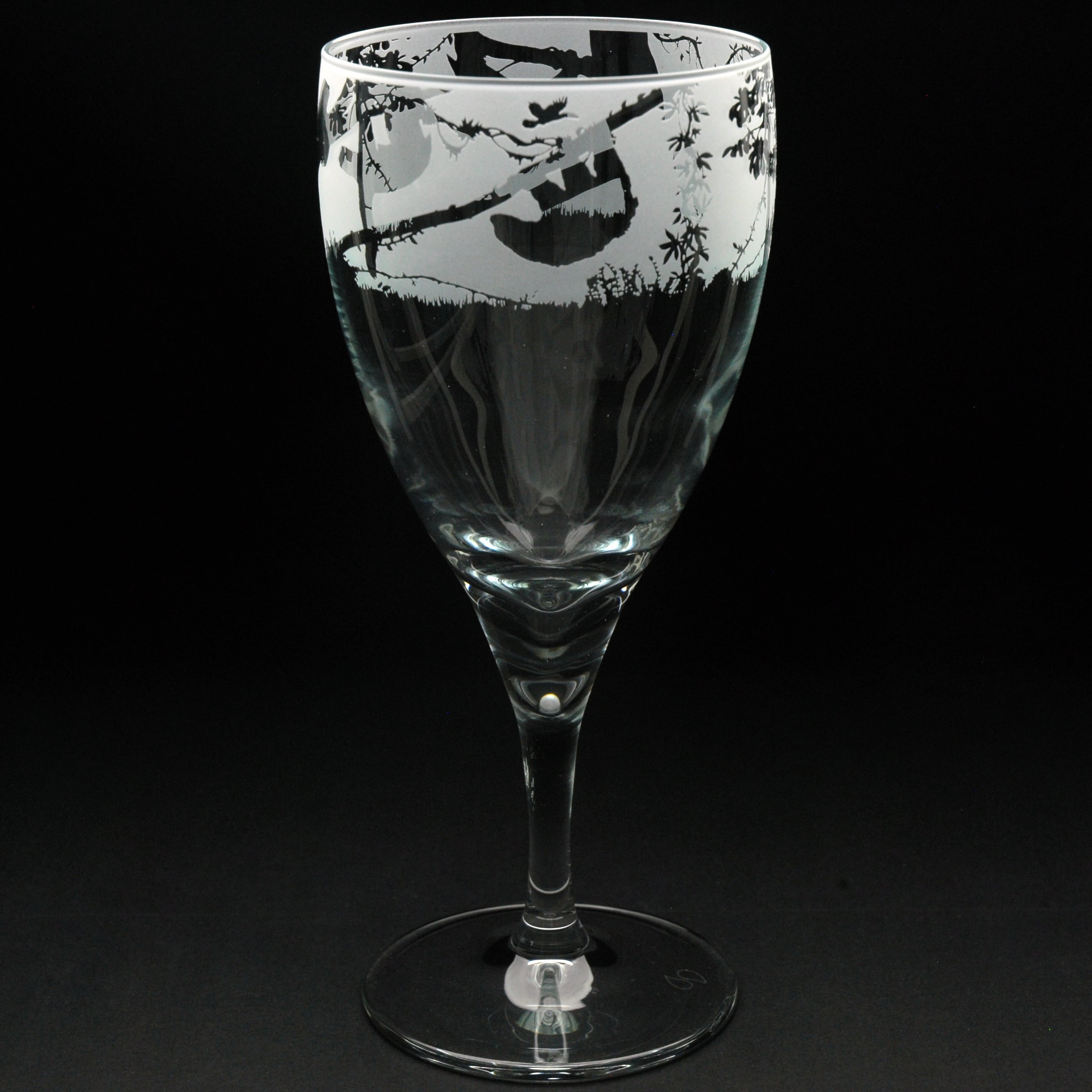 Sloth Crystal Wine Glass - Hand Etched/Engraved Gift – Glyptic Glass Art