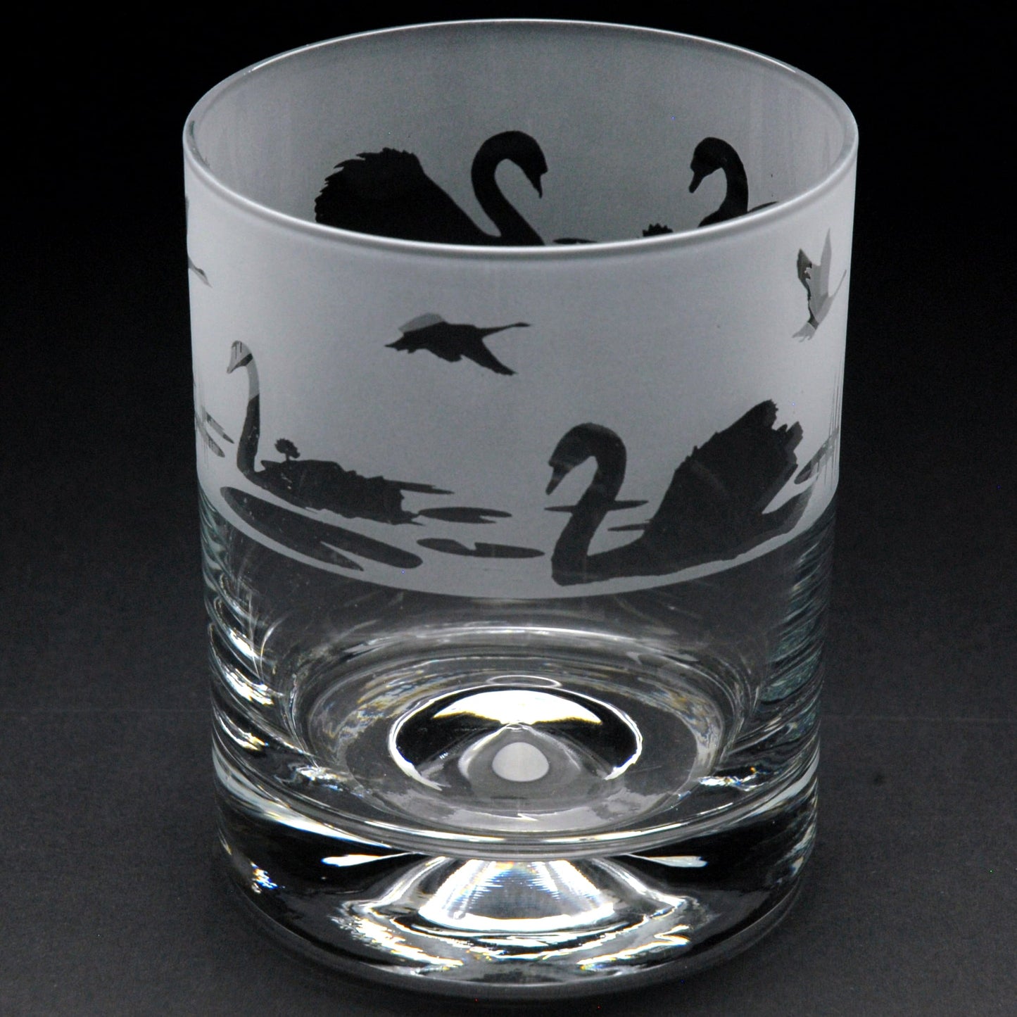 Swan Whiskey Tumbler Glass - Hand Etched/Engraved Gift