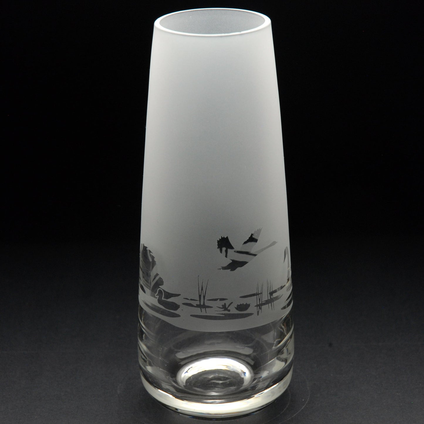 Swan Glass Bud Vase - 15cm- Hand Etched/Engraved Gift