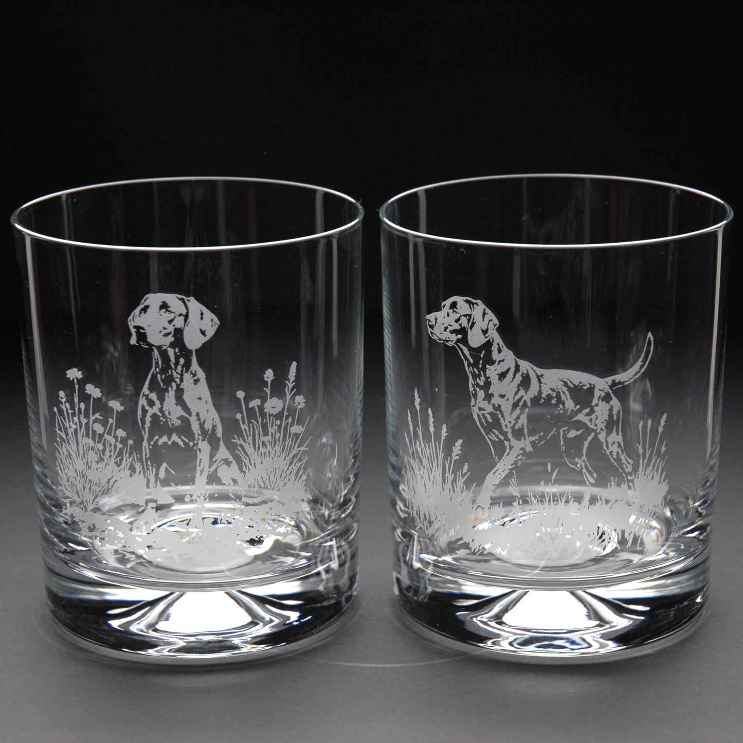 Weimaraner Dog Whiskey Tumbler Glass - Hand Etched/Engraved Gift