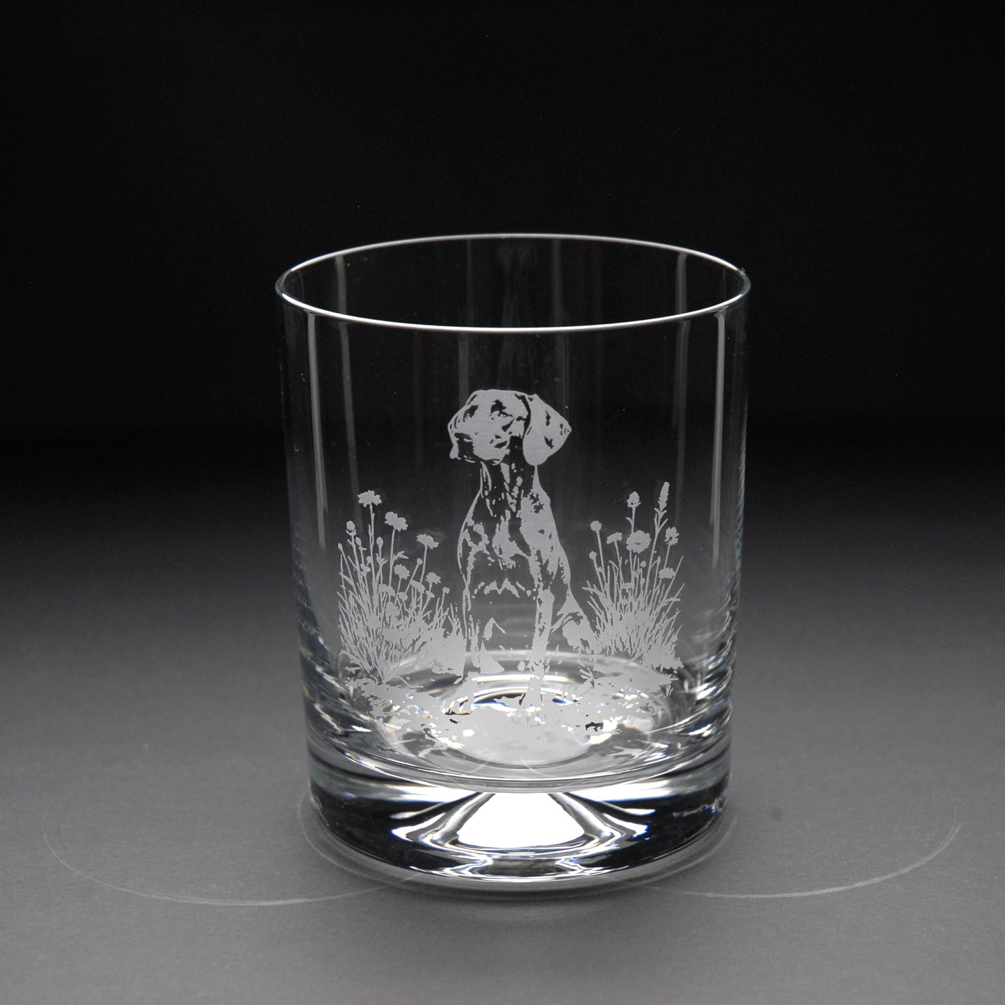 Weimaraner Dog Whiskey Tumbler Glass - Hand Etched/Engraved Gift