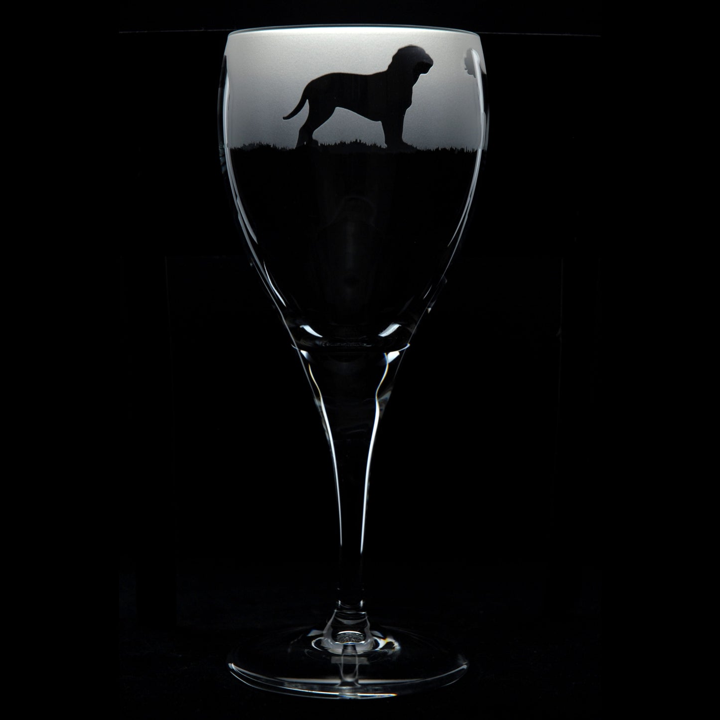 Dogue de Bordeaux Dog Crystal Wine Glass - Hand Etched/Engraved Gift