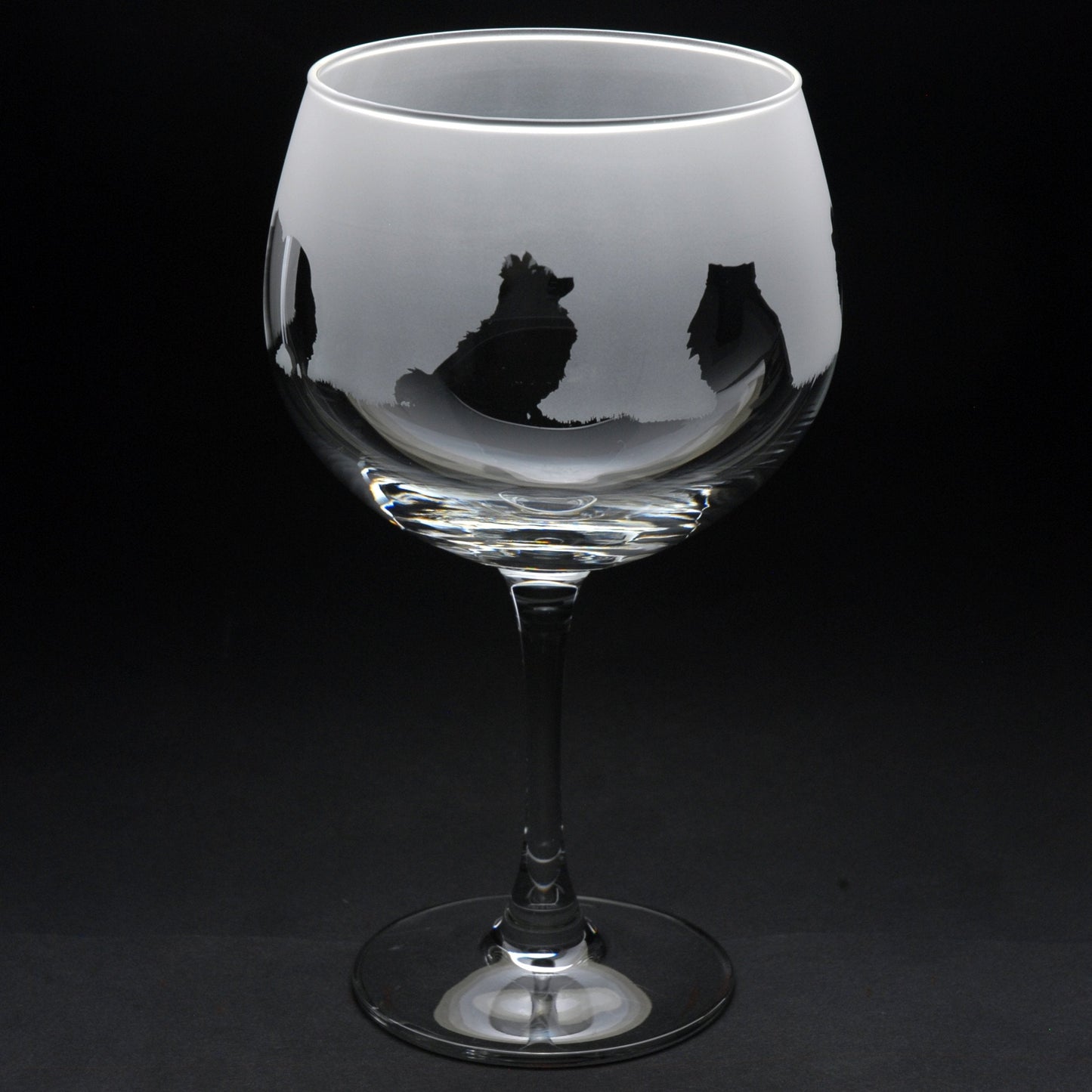 Pomeranian Dog Gin Cocktail Glass - Hand Etched/Engraved Gift