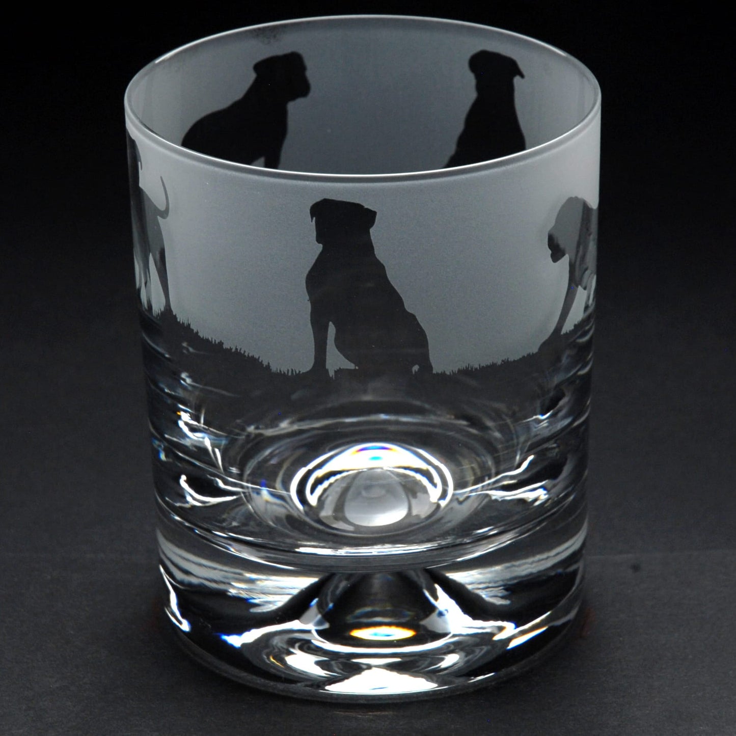 American Bulldog Dog Whiskey Tumbler Glass - Hand Etched/Engraved Gift