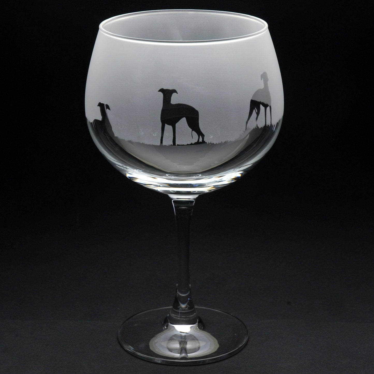 Whippet Dog Gin Cocktail Glass - Hand Etched/Engraved Gift