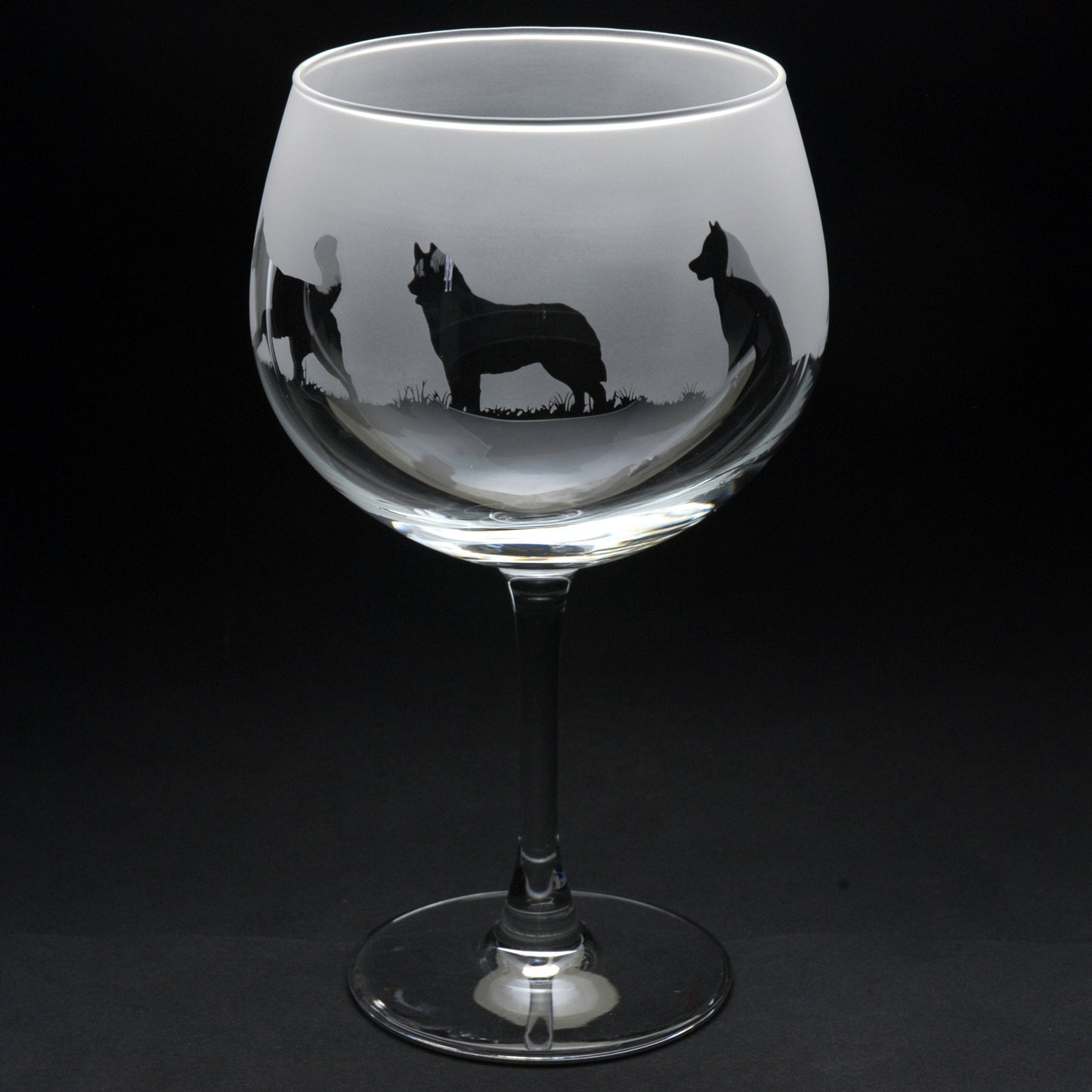 Husky Dog Gin Cocktail Glass - Hand Etched/Engraved Gift