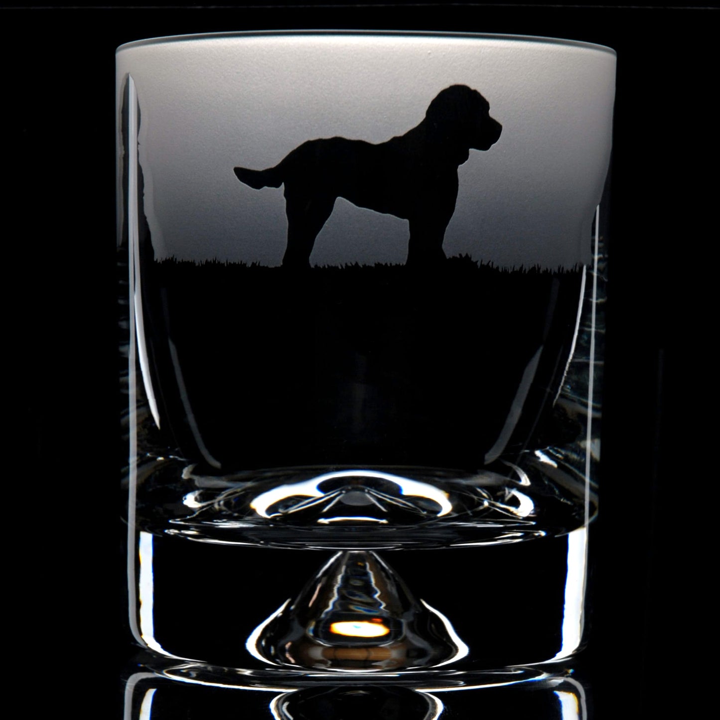 Cockapoo Dog Whiskey Tumbler Glass - Hand Etched/Engraved Gift