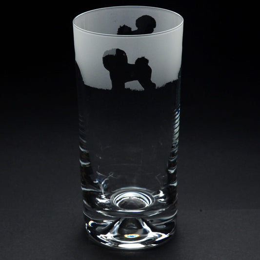 Bichon Frise Dog Highball Glass - Hand Etched/Engraved Gift