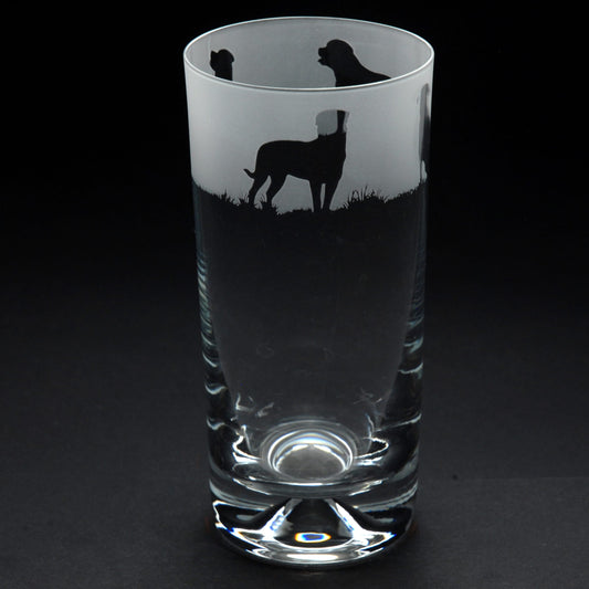 Rottweiler Dog Highball Glass - Hand Etched/Engraved Gift