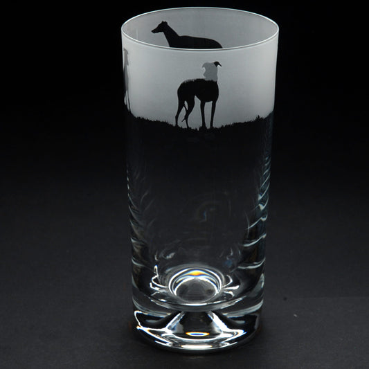 Greyhound Dog Highball Glass - Hand Etched/Engraved Gift
