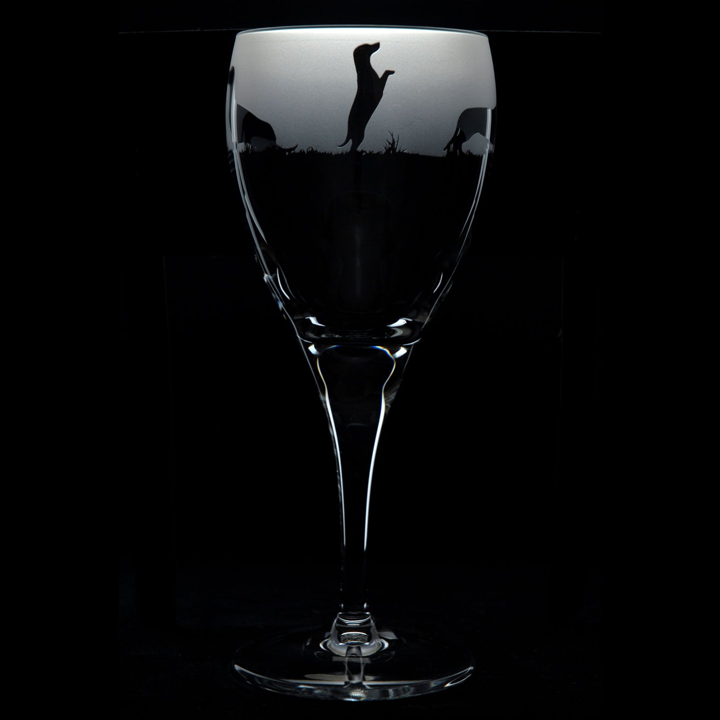 Dachshund Dog Crystal Wine Glass - Hand Etched/Engraved Gift