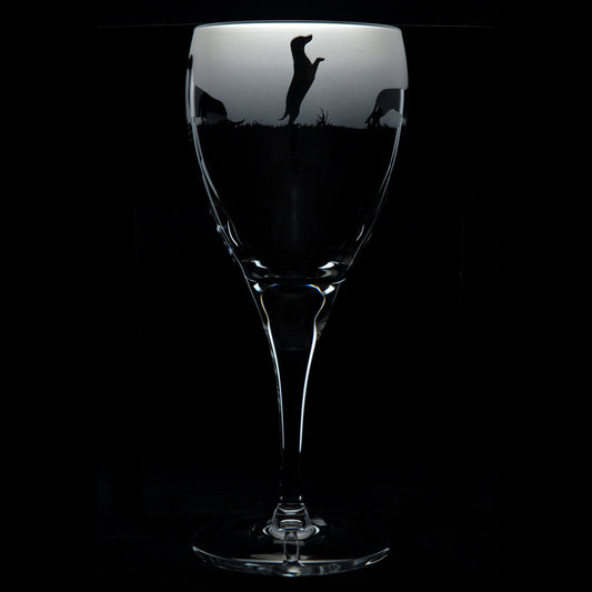 Dachshund Dog Crystal Wine Glass - Hand Etched/Engraved Gift