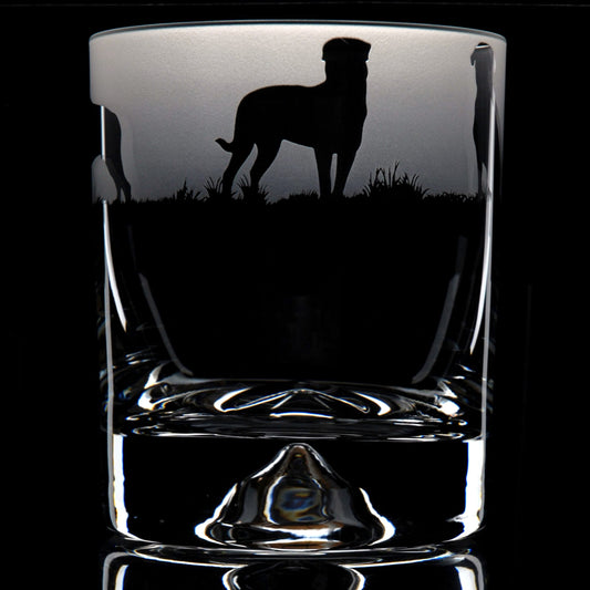 Rottweiler Dog Whiskey Tumbler Glass - Hand Etched/Engraved Gift