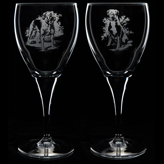 Boxer Dog Crystal Wine Glass - Hand Etched/Engraved Gift