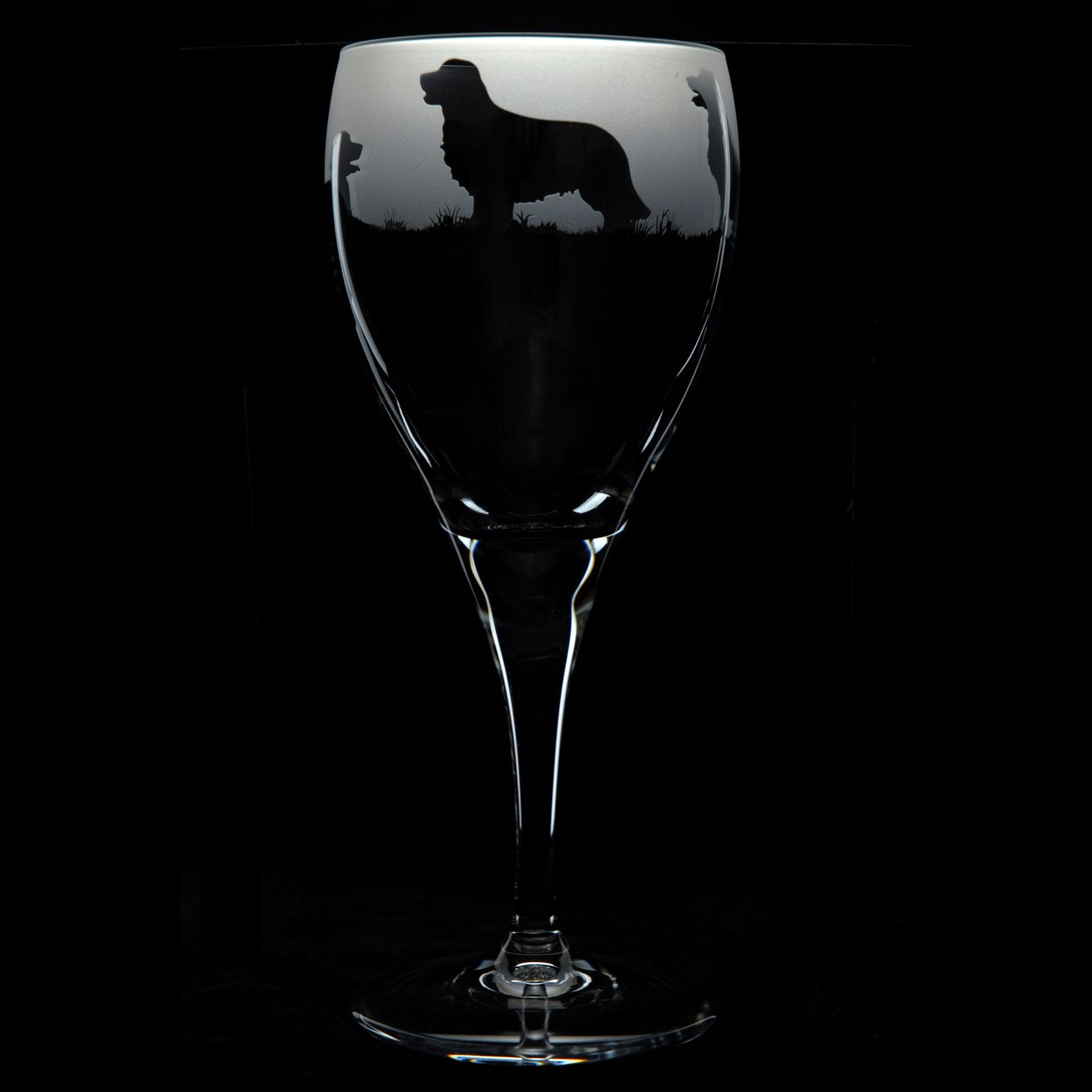 Golden Retriever Dog Crystal Wine Glass - Hand Etched/Engraved Gift