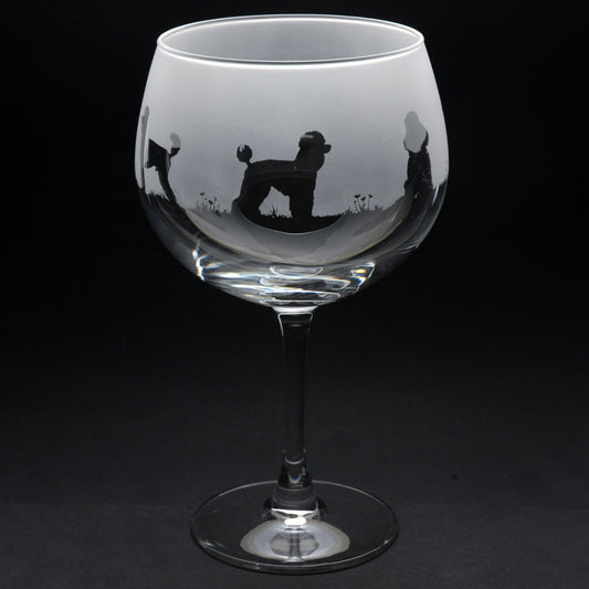 Poodle Dog Gin Cocktail Glass - Hand Etched/Engraved Gift