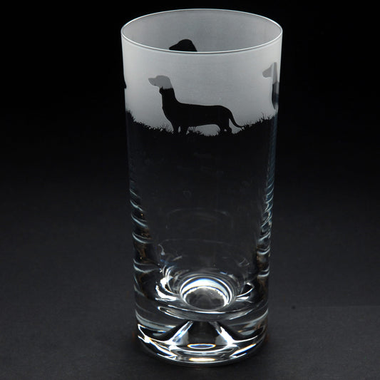 Dachshund Dog Highball Glass - Hand Etched/Engraved Gift