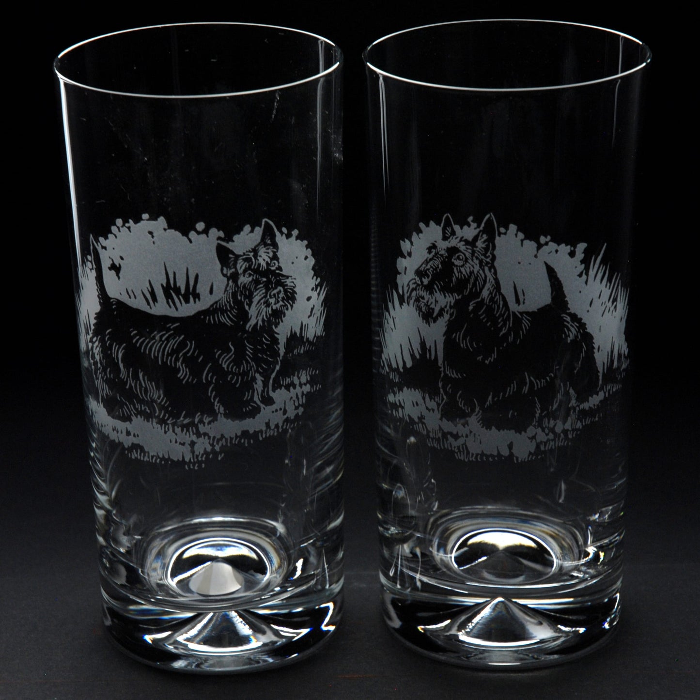 Scottish Terrier Dog Highball Glass - Hand Etched/Engraved Gift