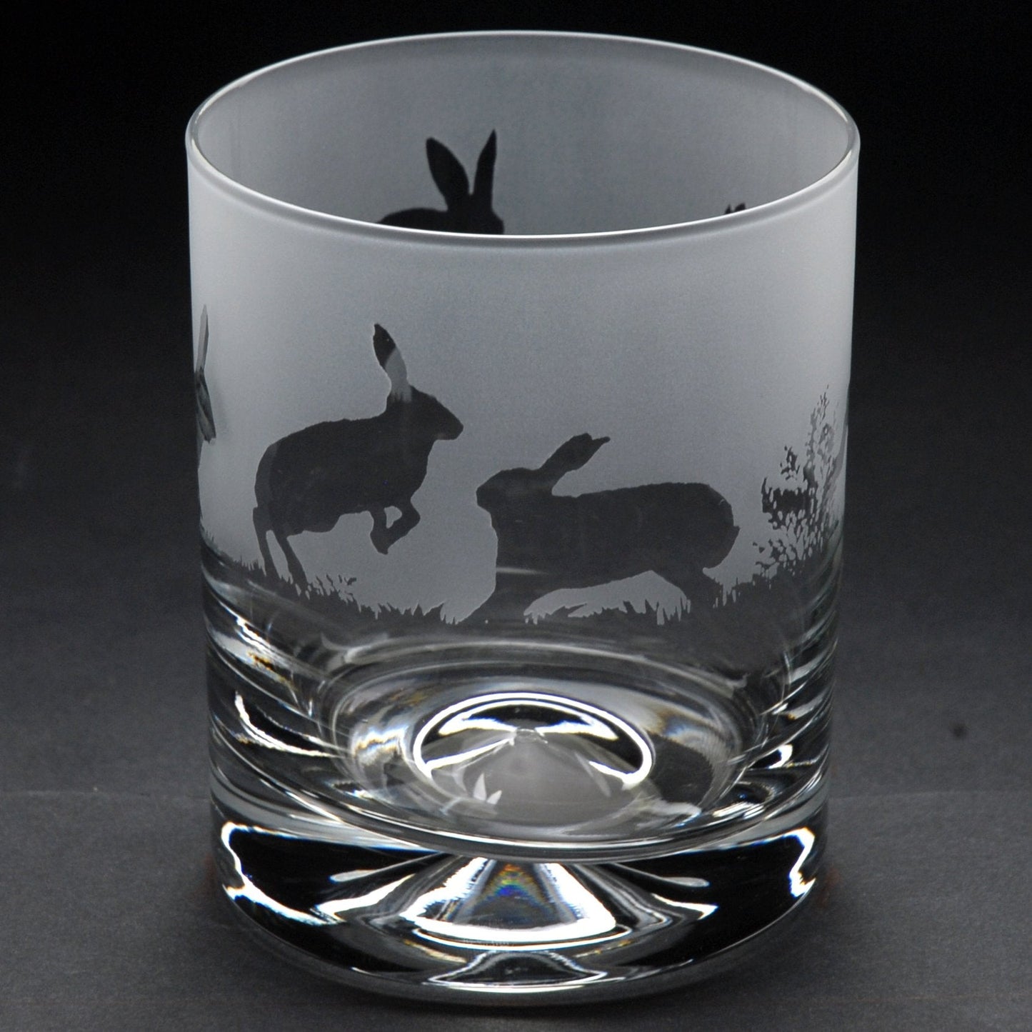 Hare Whiskey Tumbler Glass - Hand Etched/Engraved Gift