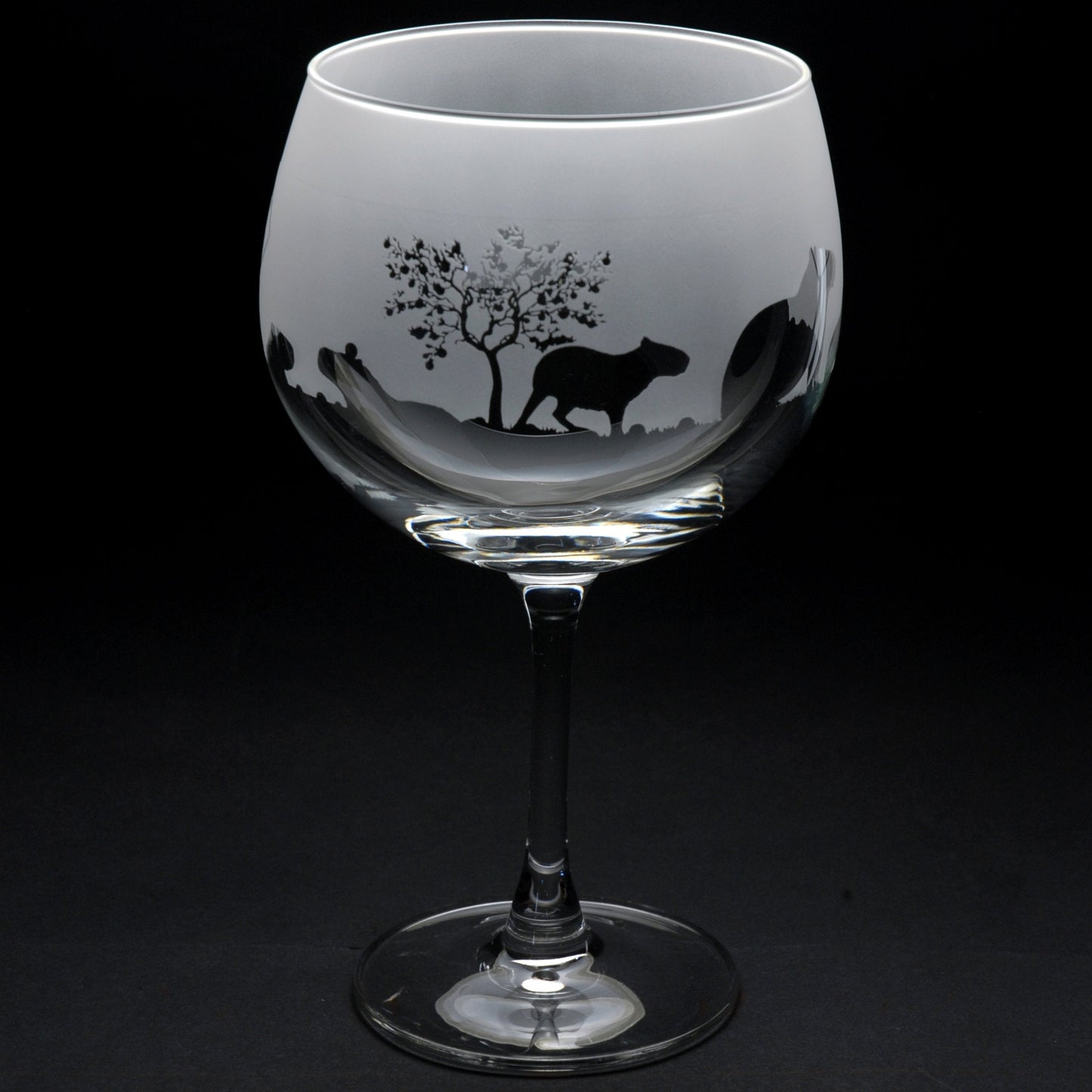 Capybara Gin Cocktail Glass - Hand Etched/Engraved Gift