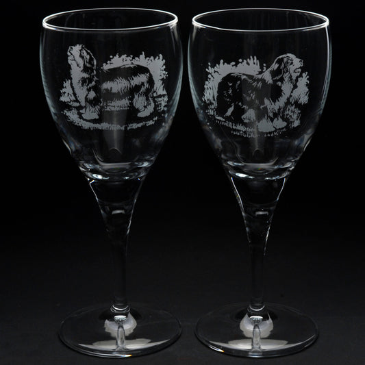 Bearded Collie Dog Crystal Wine Glass - Hand Etched/Engraved Gift