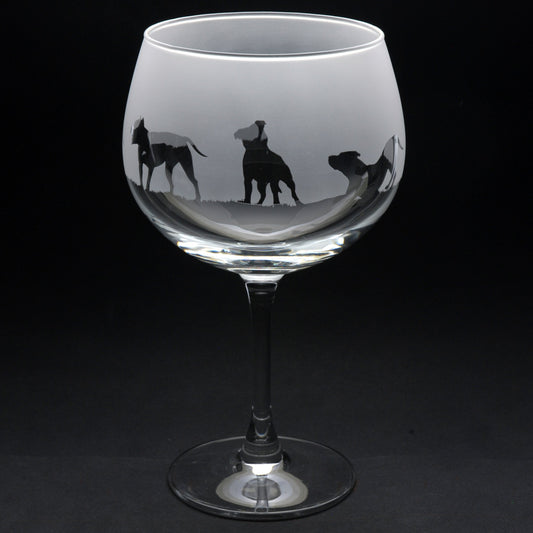 Pitbull Dog Gin Cocktail Glass - Hand Etched/Engraved Gift