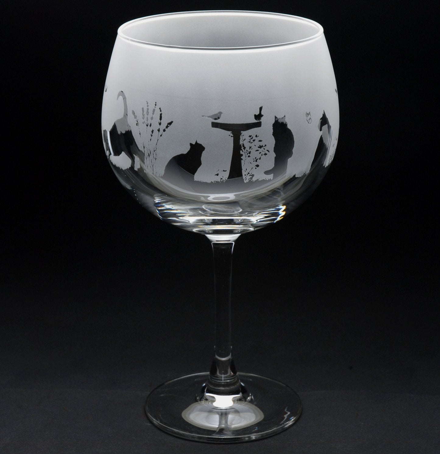 Cats Gin Cocktail Glass - Hand Etched/Engraved Gift