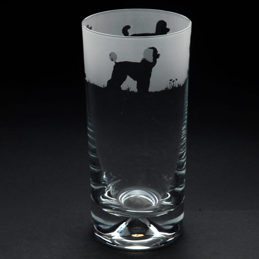 Poodle Dog Highball Glass - Hand Etched/Engraved Gift