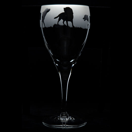 Labrador Dog Crystal Wine Glass - Hand Etched/Engraved Gift