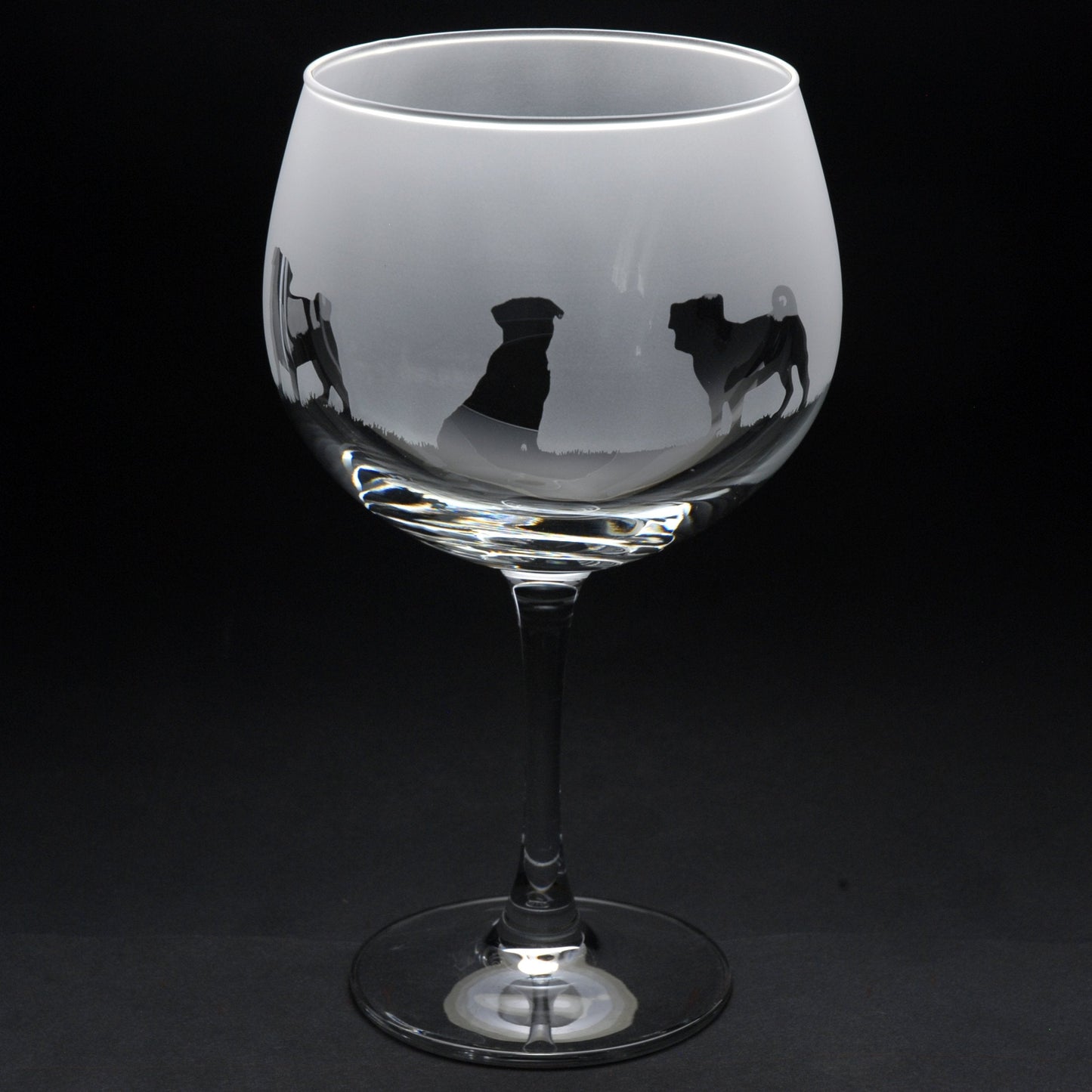 Pug Dog Gin Cocktail Glass - Hand Etched/Engraved Gift