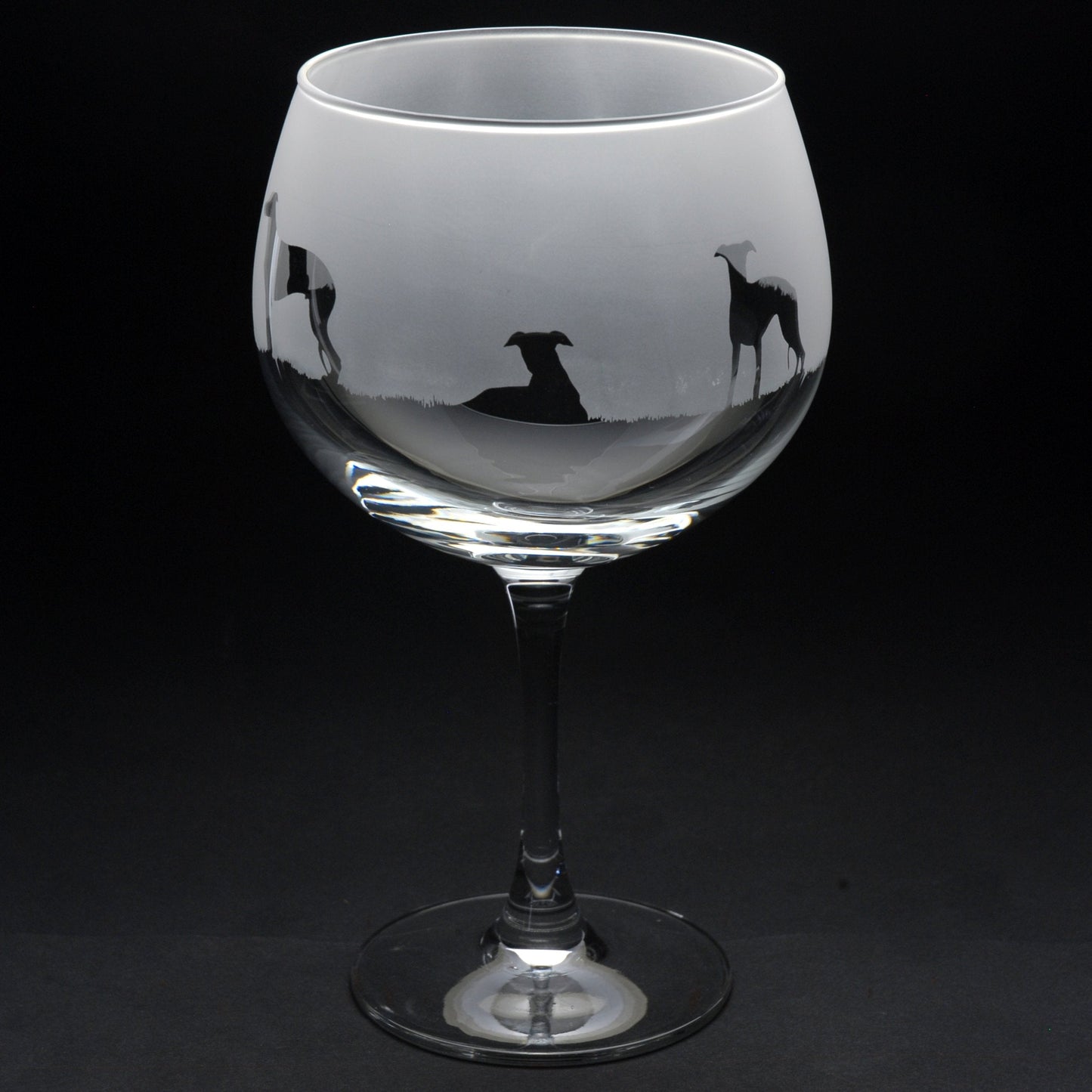 Whippet Dog Gin Cocktail Glass - Hand Etched/Engraved Gift