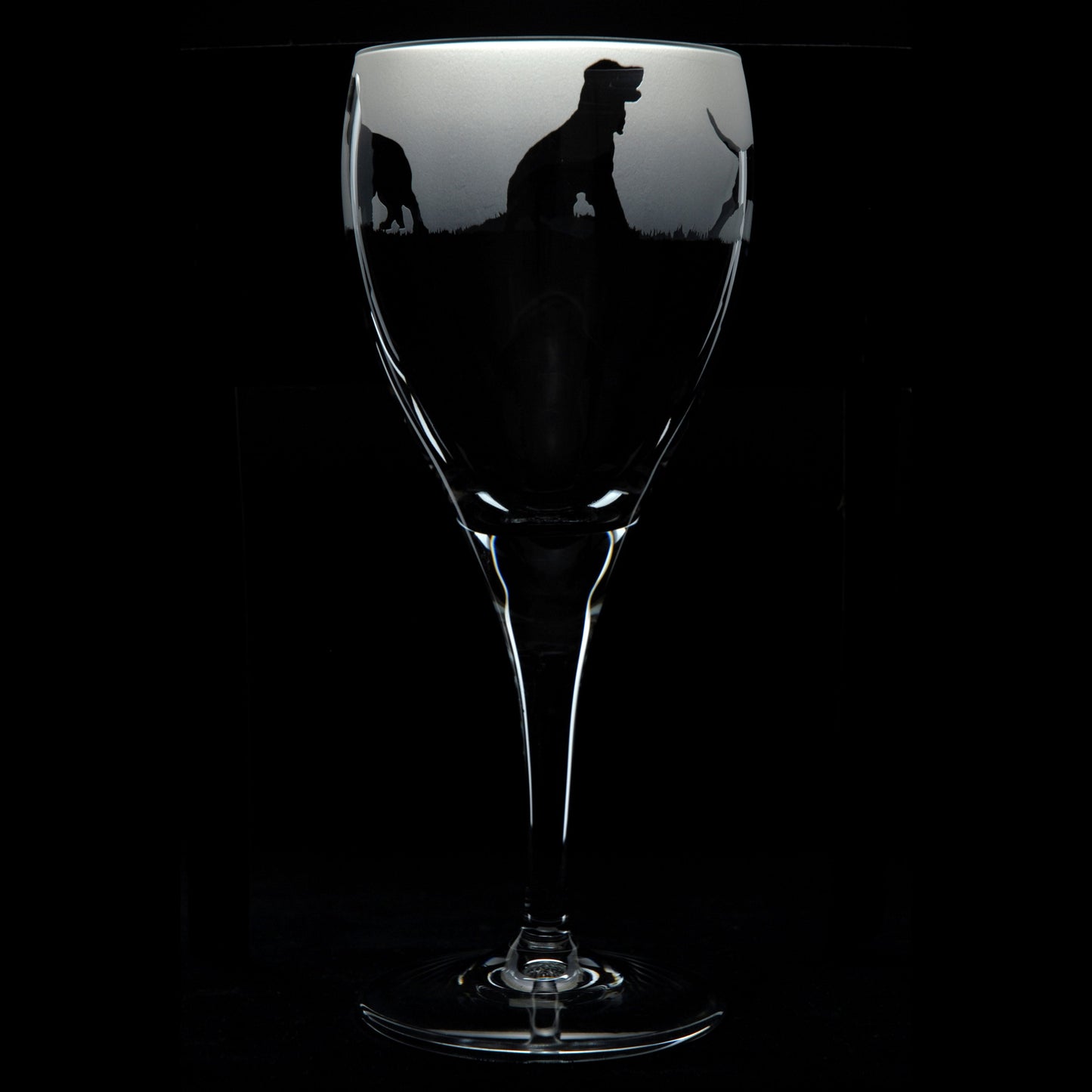 Cocker Spaniel Dog Crystal Wine Glass - Hand Etched/Engraved Gift