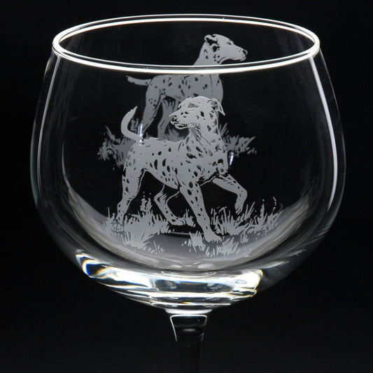 Dalmatian Dog Gin Cocktail Glass - Hand Etched/Engraved Gift