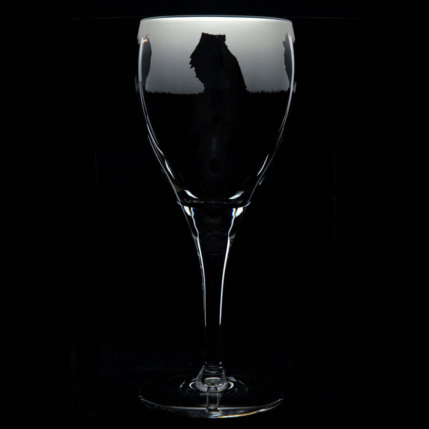 Pomeranian Dog Crystal Wine Glass - Hand Etched/Engraved Gift