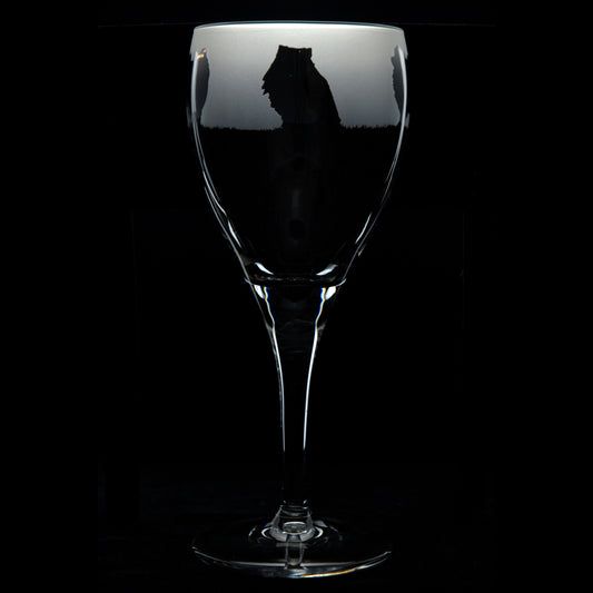 Pomeranian Dog Crystal Wine Glass - Hand Etched/Engraved Gift