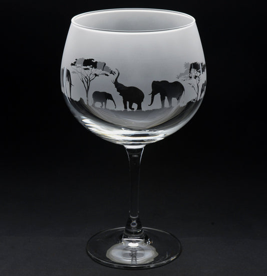 Elephant Gin Cocktail Glass - Hand Etched/Engraved Gift