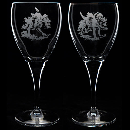 Border Terrier Dog Crystal Wine Glass - Hand Etched/Engraved Gift