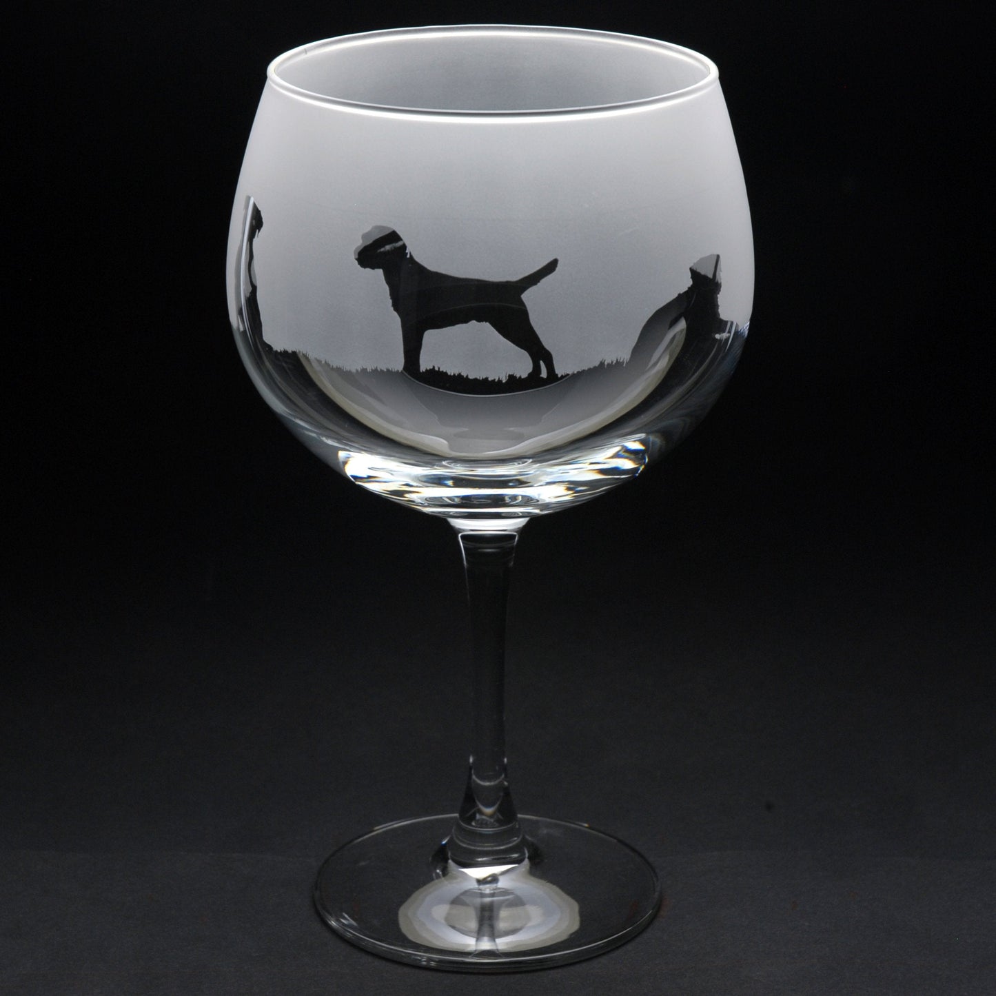 Border Terrier Dog Gin Cocktail Glass - Hand Etched/Engraved Gift