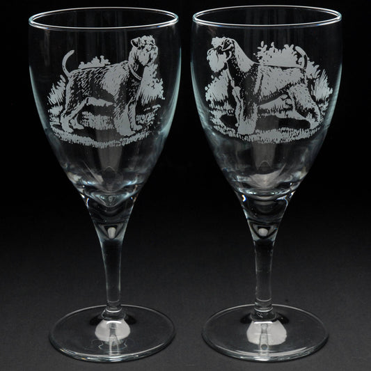 Schnauzer Dog Crystal Wine Glass - Hand Etched/Engraved Gift