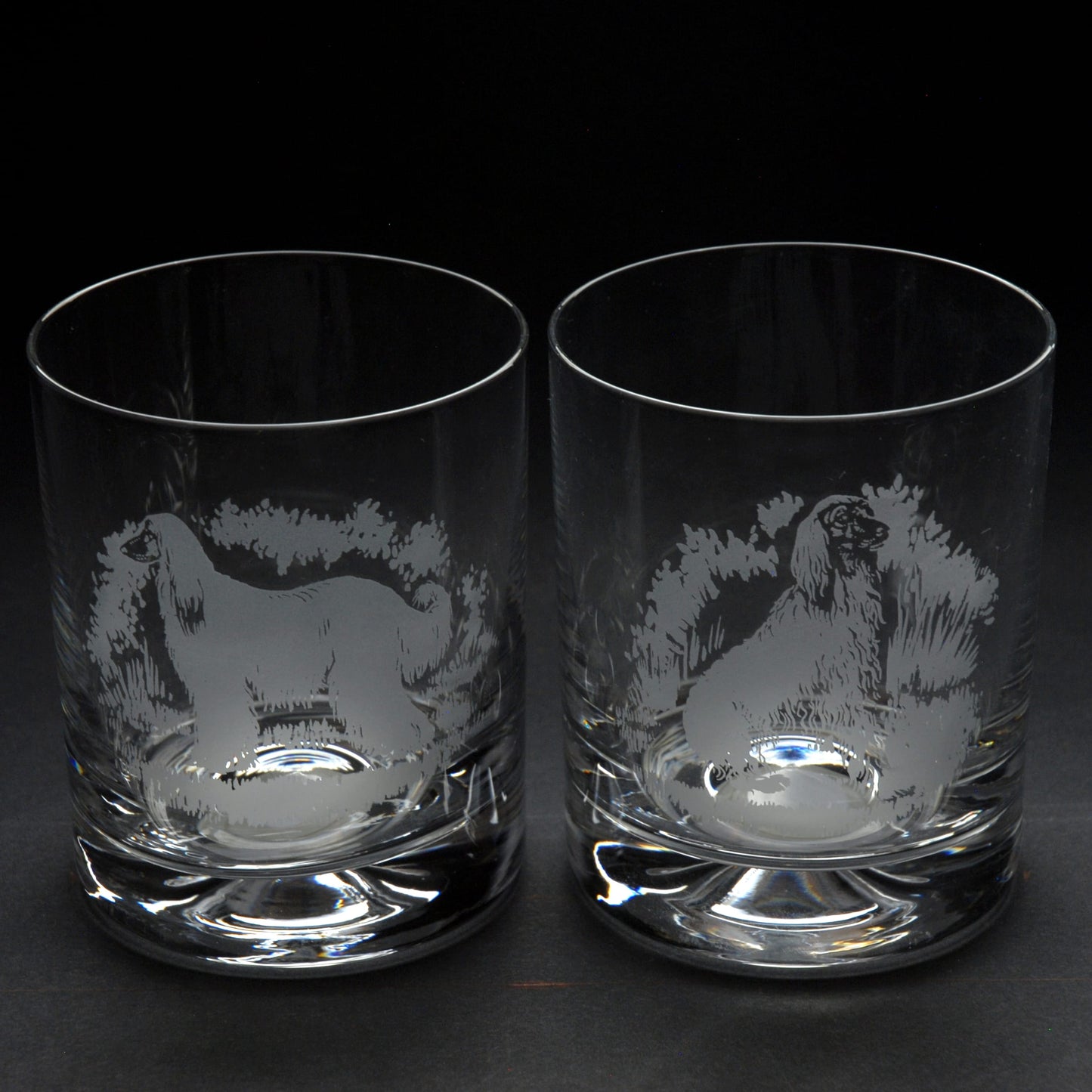 Afghan Hound Dog Whiskey Tumbler Glass - Hand Etched/Engraved Gift