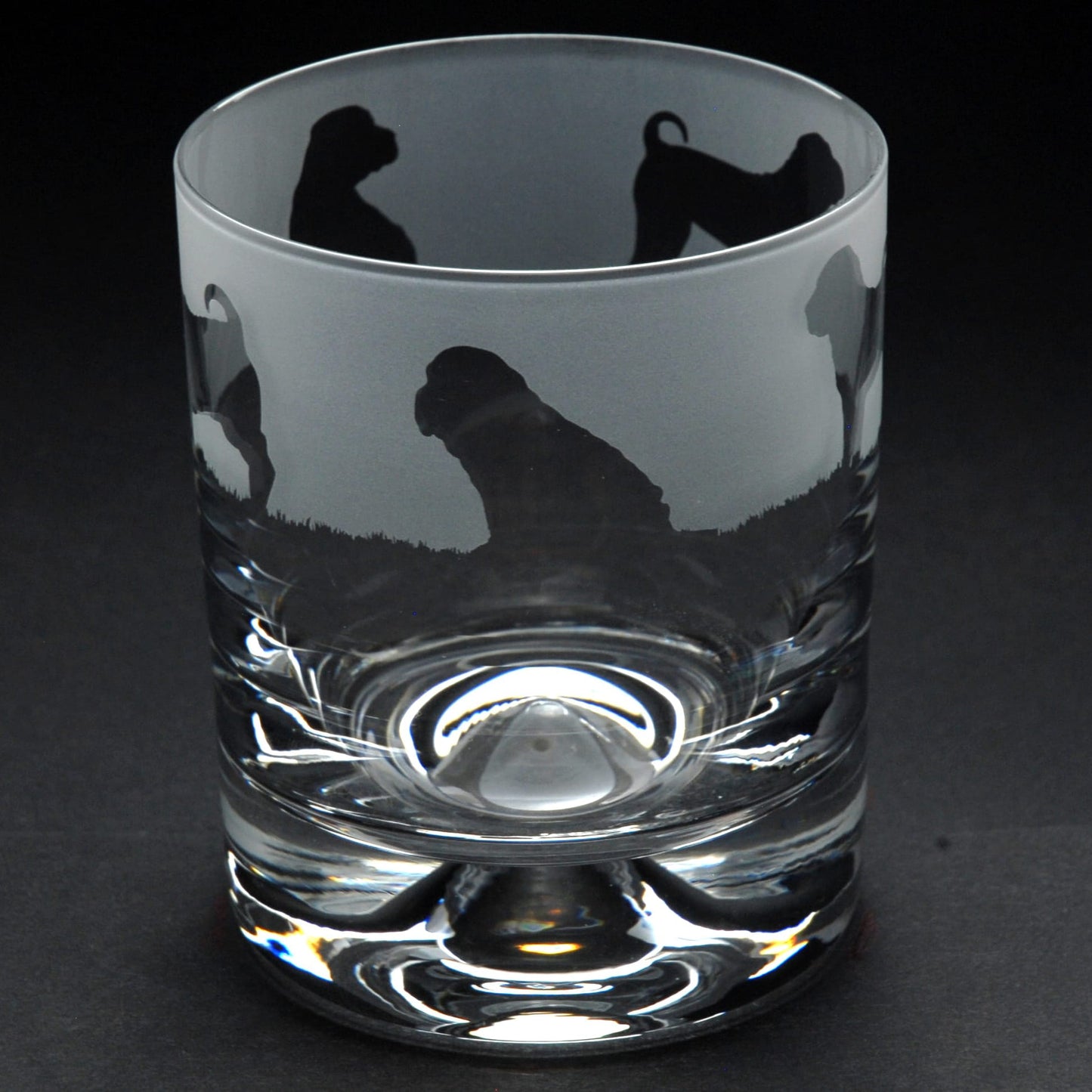 Shar Pei Dog Whiskey Tumbler Glass - Hand Etched/Engraved Gift