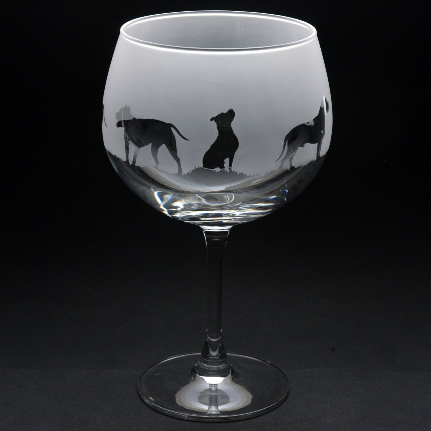 Pitbull Dog Gin Cocktail Glass - Hand Etched/Engraved Gift