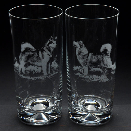 Alaskan Malamute Dog Highball Glass - Hand Etched/Engraved Gift