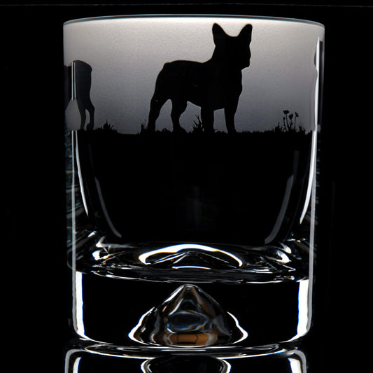 French Bulldog Dog Whiskey Tumbler Glass - Hand Etched/Engraved Gift