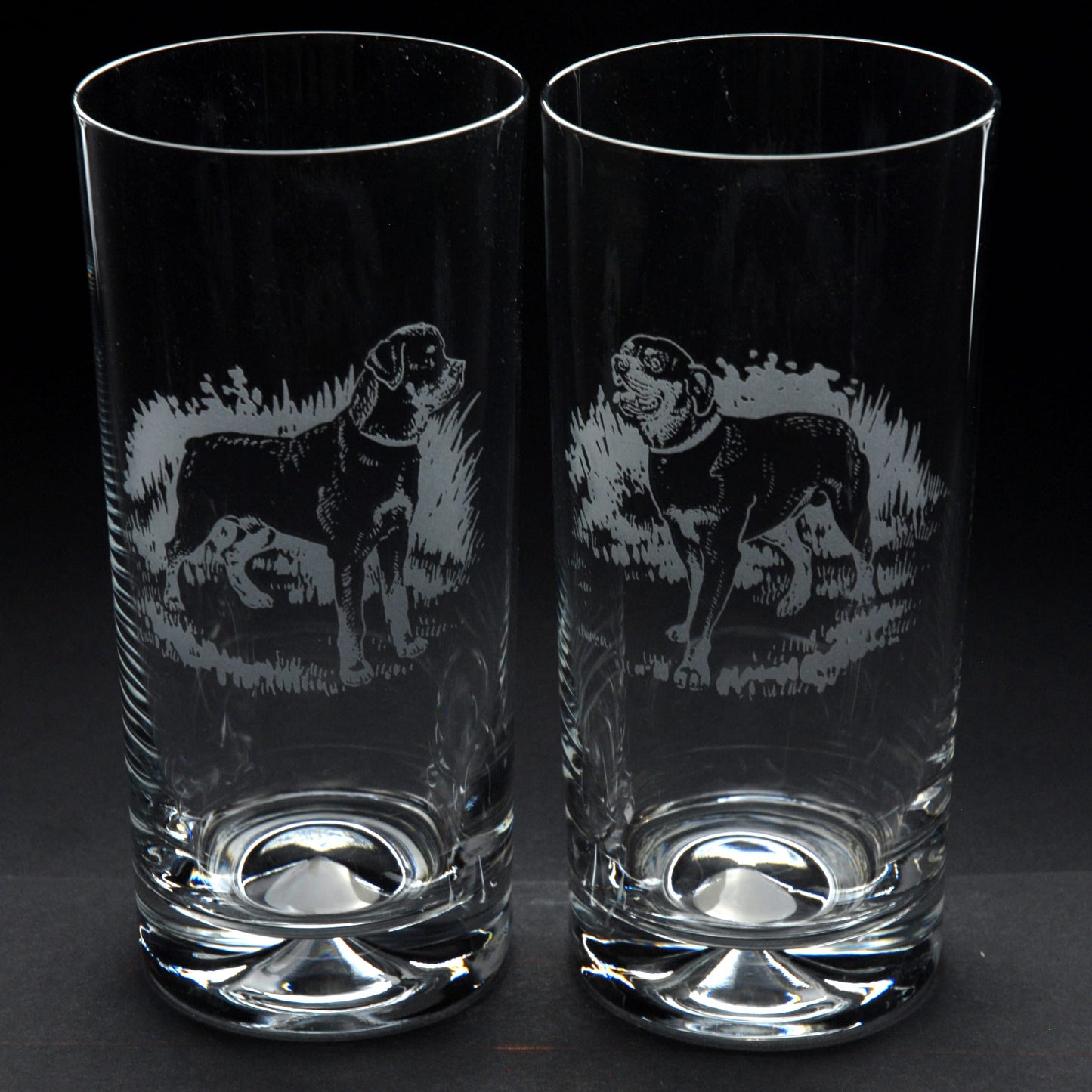 Rottweiler Dog Highball Glass - Hand Etched/Engraved Gift