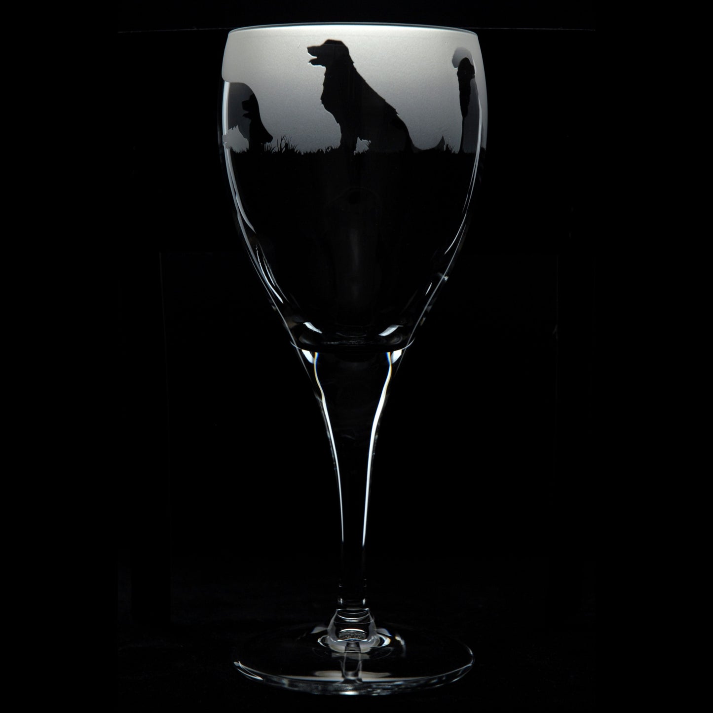 Golden Retriever Dog Crystal Wine Glass - Hand Etched/Engraved Gift