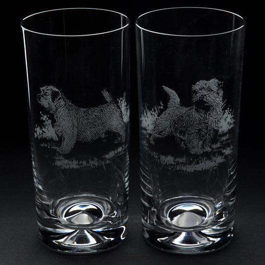 Norfolk Terrier Dog Highball Glass - Hand Etched/Engraved Gift