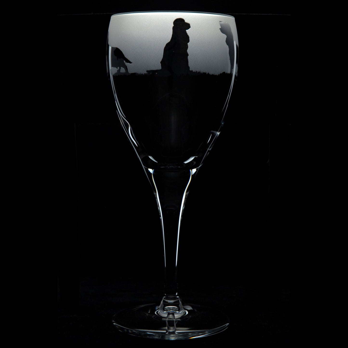 Cocker Spaniel Dog Crystal Wine Glass - Hand Etched/Engraved Gift