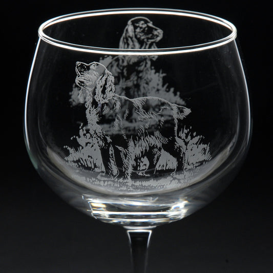 Cocker Spaniel Dog Gin Cocktail Glass - Hand Etched/Engraved Gift